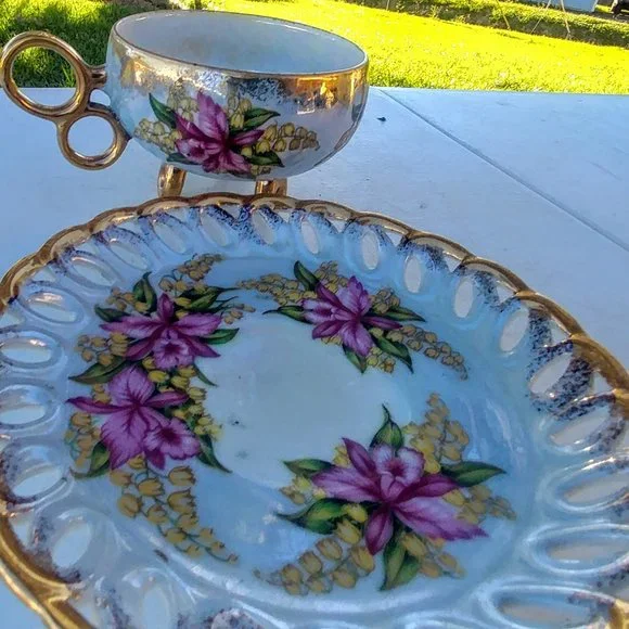 L.M. Royal Halsey very fine china cup & saucer set - Picture 3 of 10